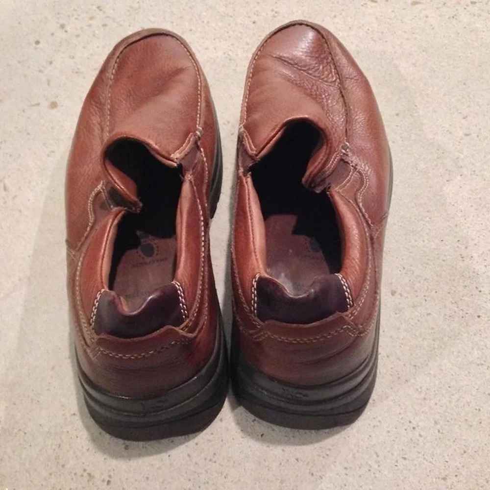 Johnston & Murphy Men's Leather Slip-On Shoes Size 10.5 Brown Comfort